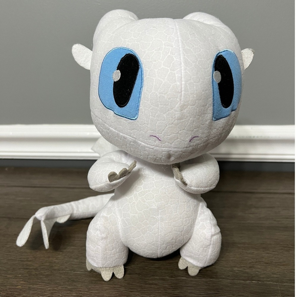 DreamWorks How to Train Your Dragon Light Fury Plush White Stuffed Animal 10"